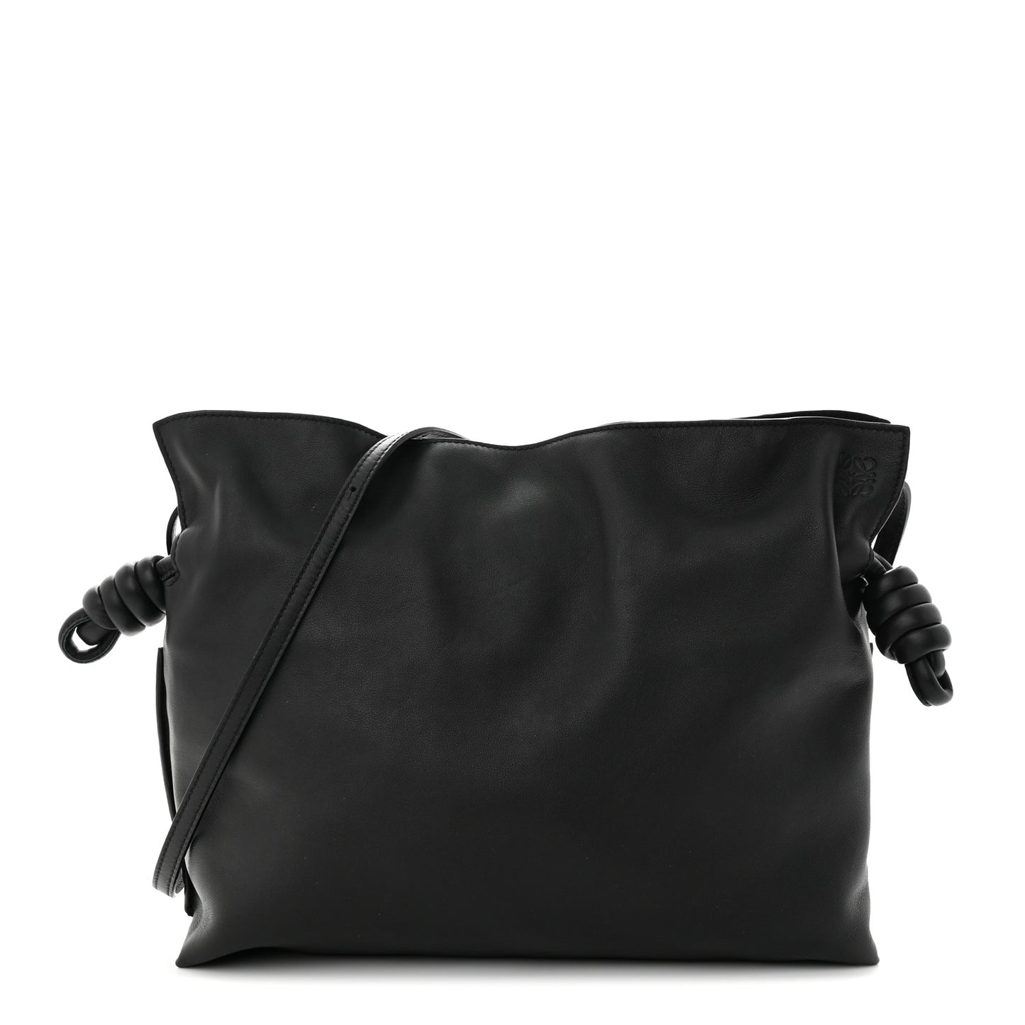 Calfskin Small Flamenco Knot Bag Black