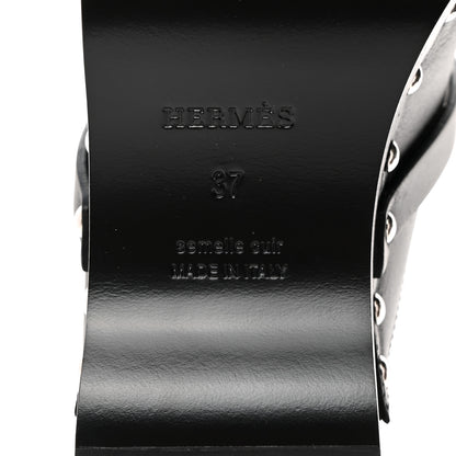 Hermes Calfskin Carlotta Mules 37 Black 8 of 9