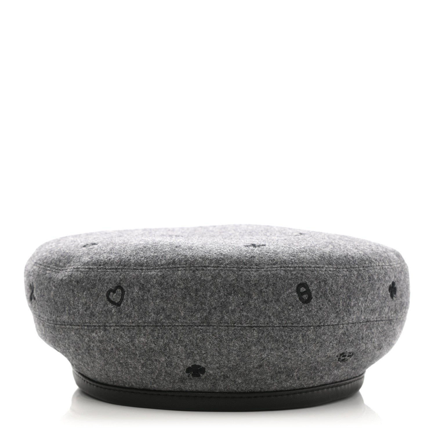 Hermes Cashmere Lambskin Saint-Honore Charms Beret 57 Charbon 3 of 9