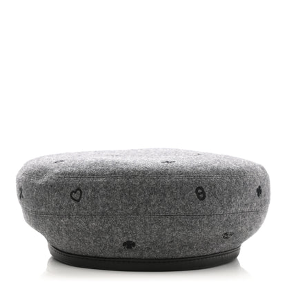 Hermes Cashmere Lambskin Saint-Honore Charms Beret 57 Charbon 3 of 9