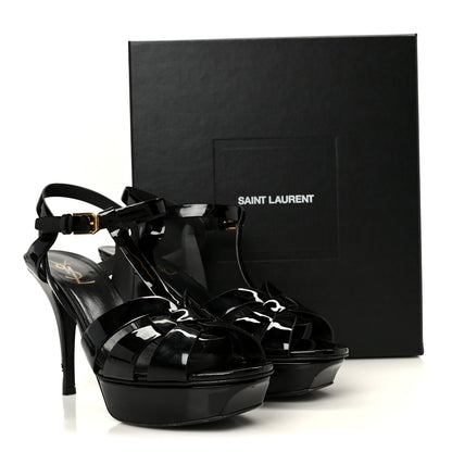 Saint Laurent Patent Tribute 75 Platform Sandals 39 Black 23 of 24