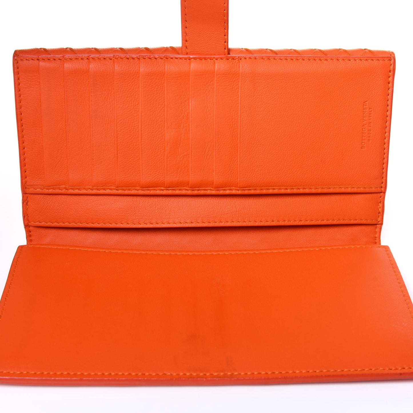 Nappa Intrecciato Continental Wallet Tangerine