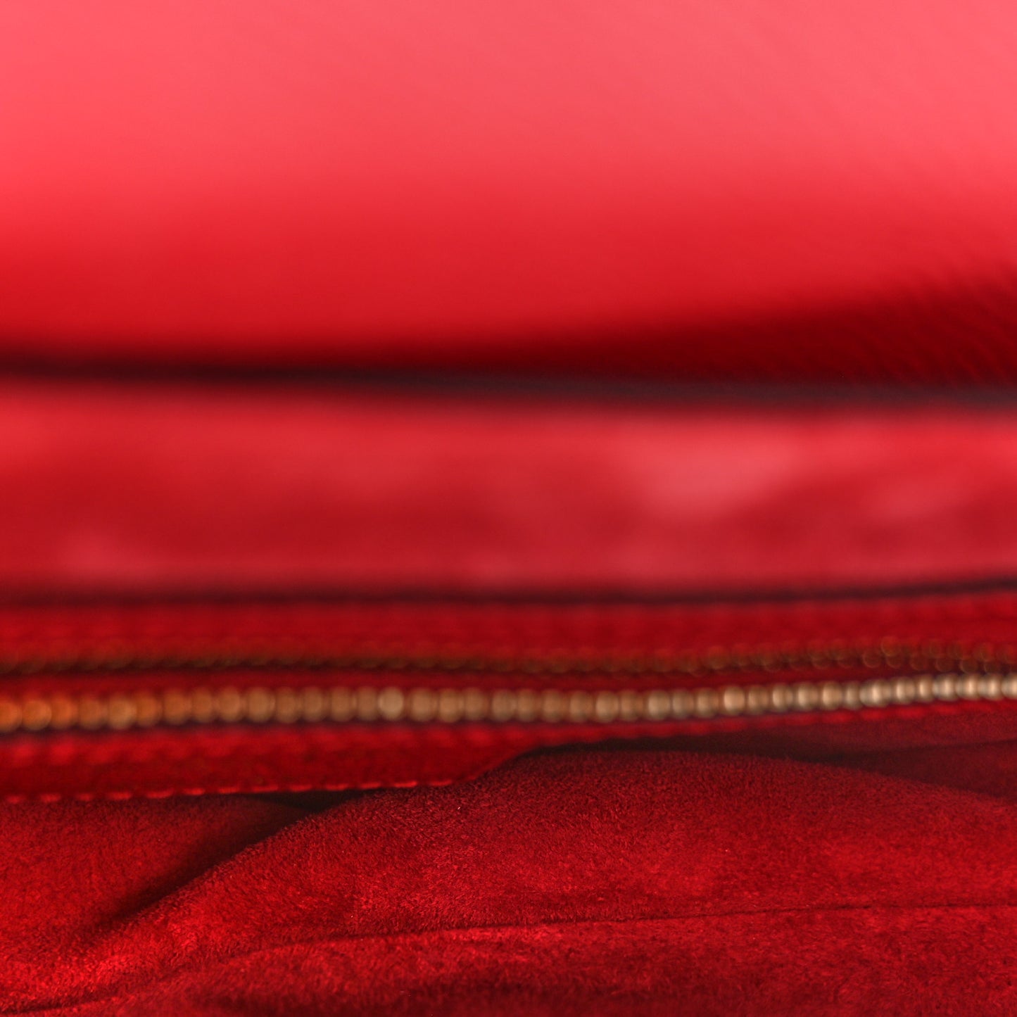 Grained Calfskin Saddle Bag With Strap Cherry Red