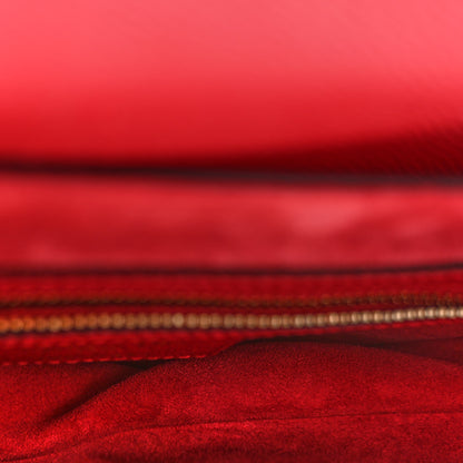 Christian Dior Grained Calfskin Saddle Bag With Strap Cherry Red 5 of 11