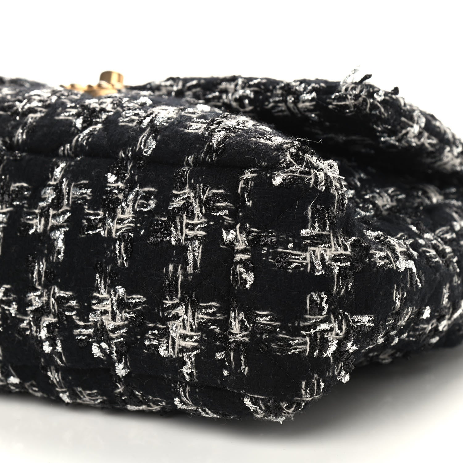 Chanel Tweed Quilted Large Chanel 19 Flap Black Silver Ecru 9 of 9
