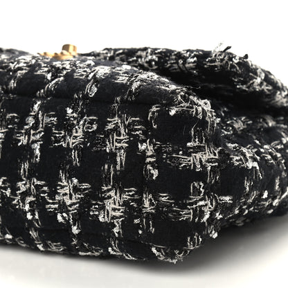 Chanel Tweed Quilted Large Chanel 19 Flap Black Silver Ecru 9 of 9