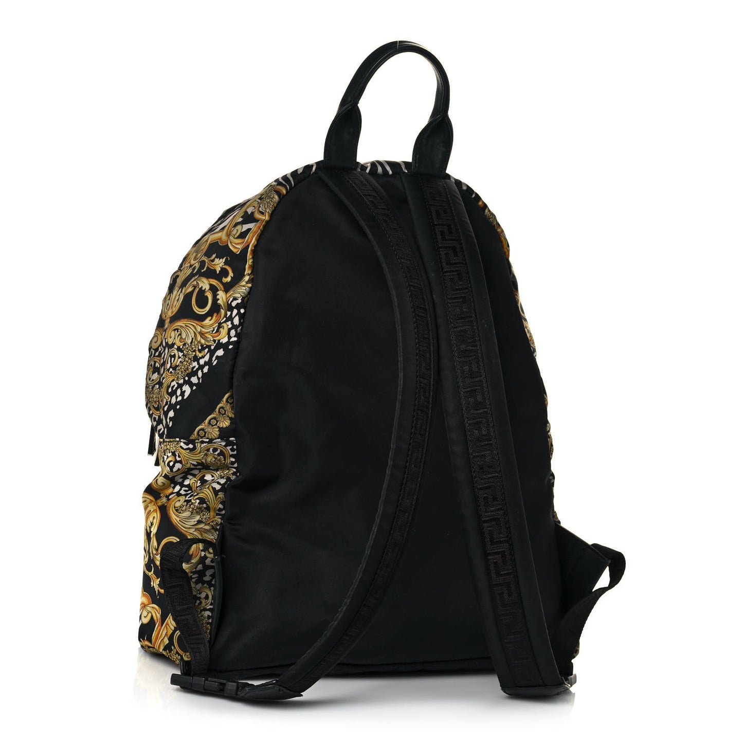 Nylon Baroque Zebra Print Backpack Black Multicolor