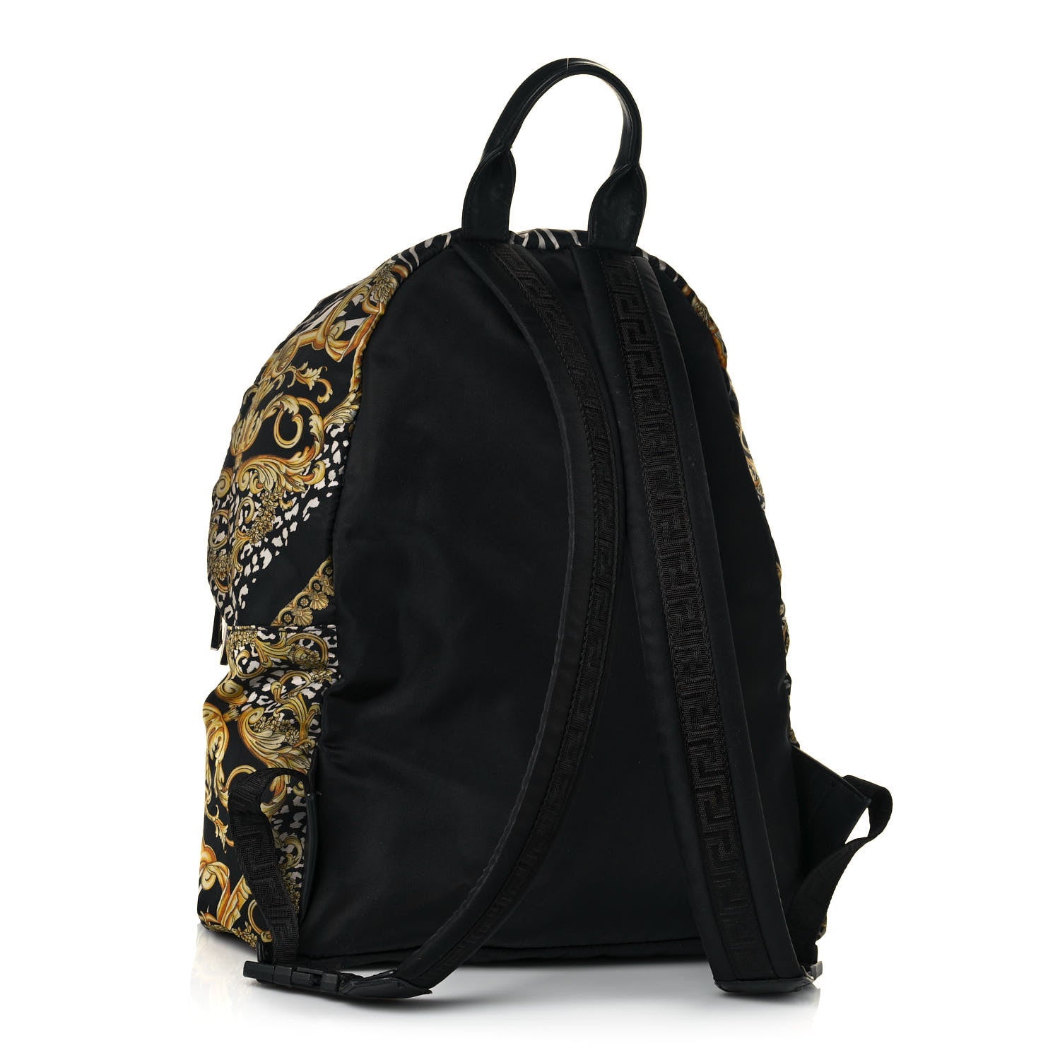 Versace Nylon Baroque Zebra Print Backpack Black Multicolor 2 of 18