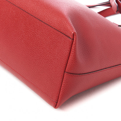 Gucci Pebbled Calfskin Convertible Bamboo Tassel Tote Red 5 of 8
