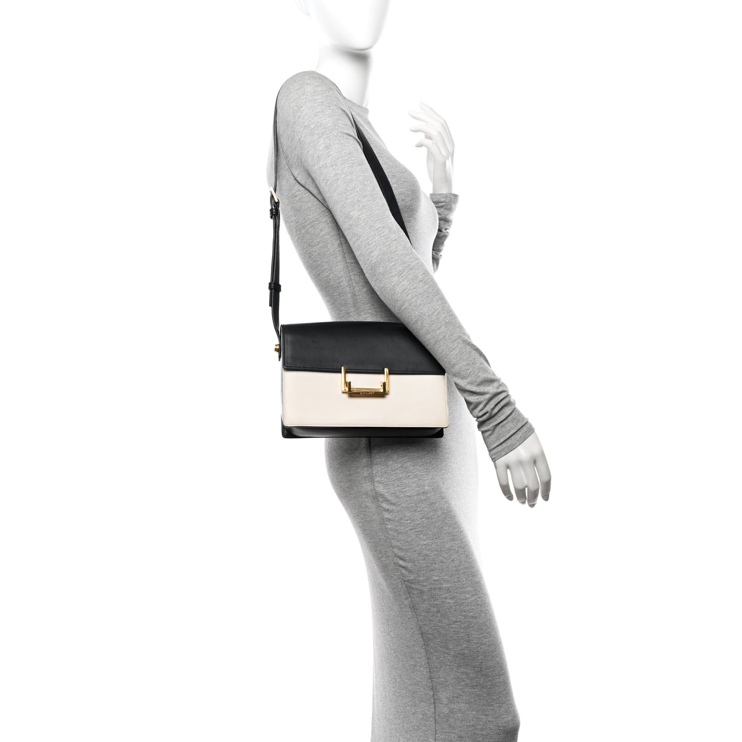 Calfskin Medium Classic Lulu Bag Black White