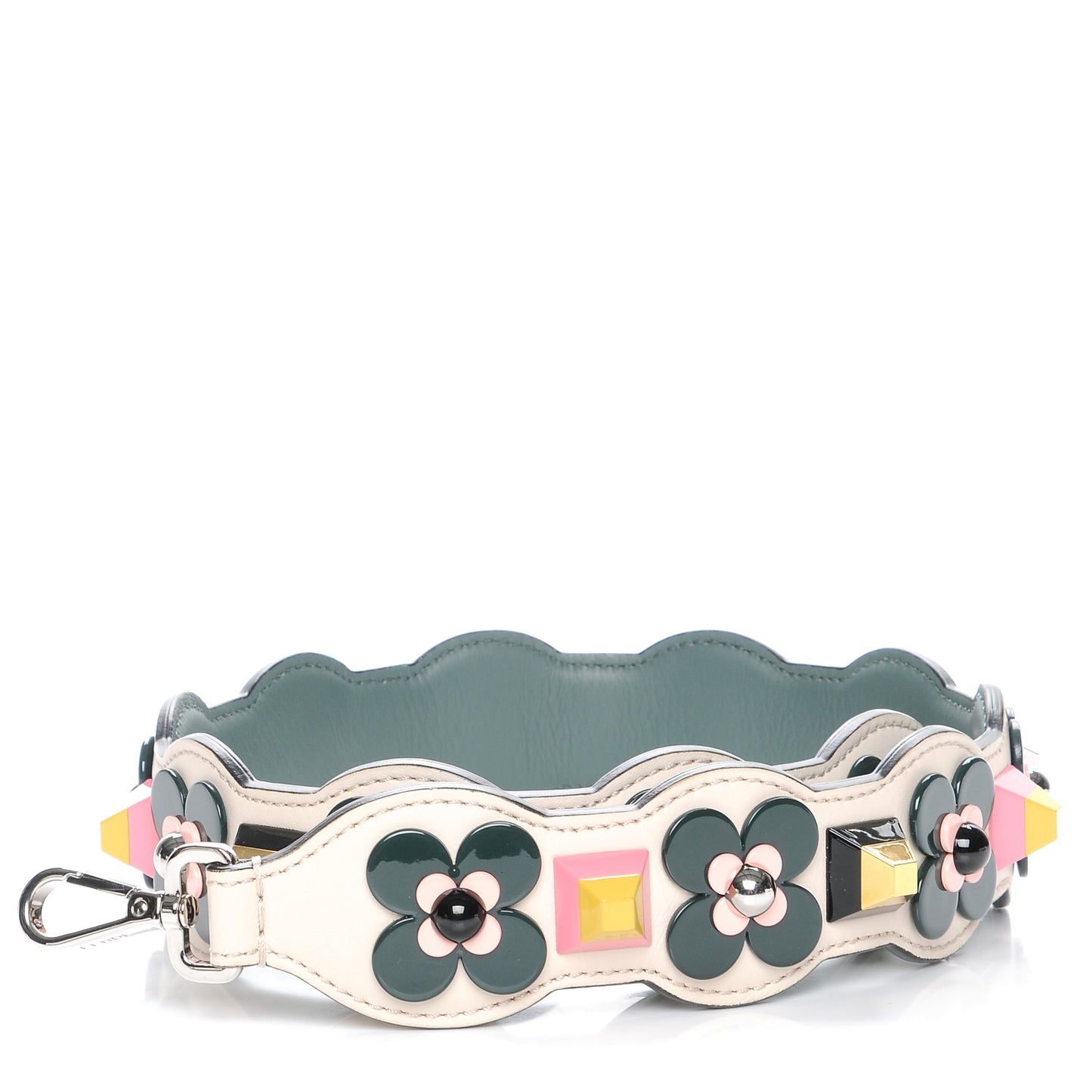 Vitello Dolce Plexiglass Flowerland Studded Strap You Camelia Multicolor