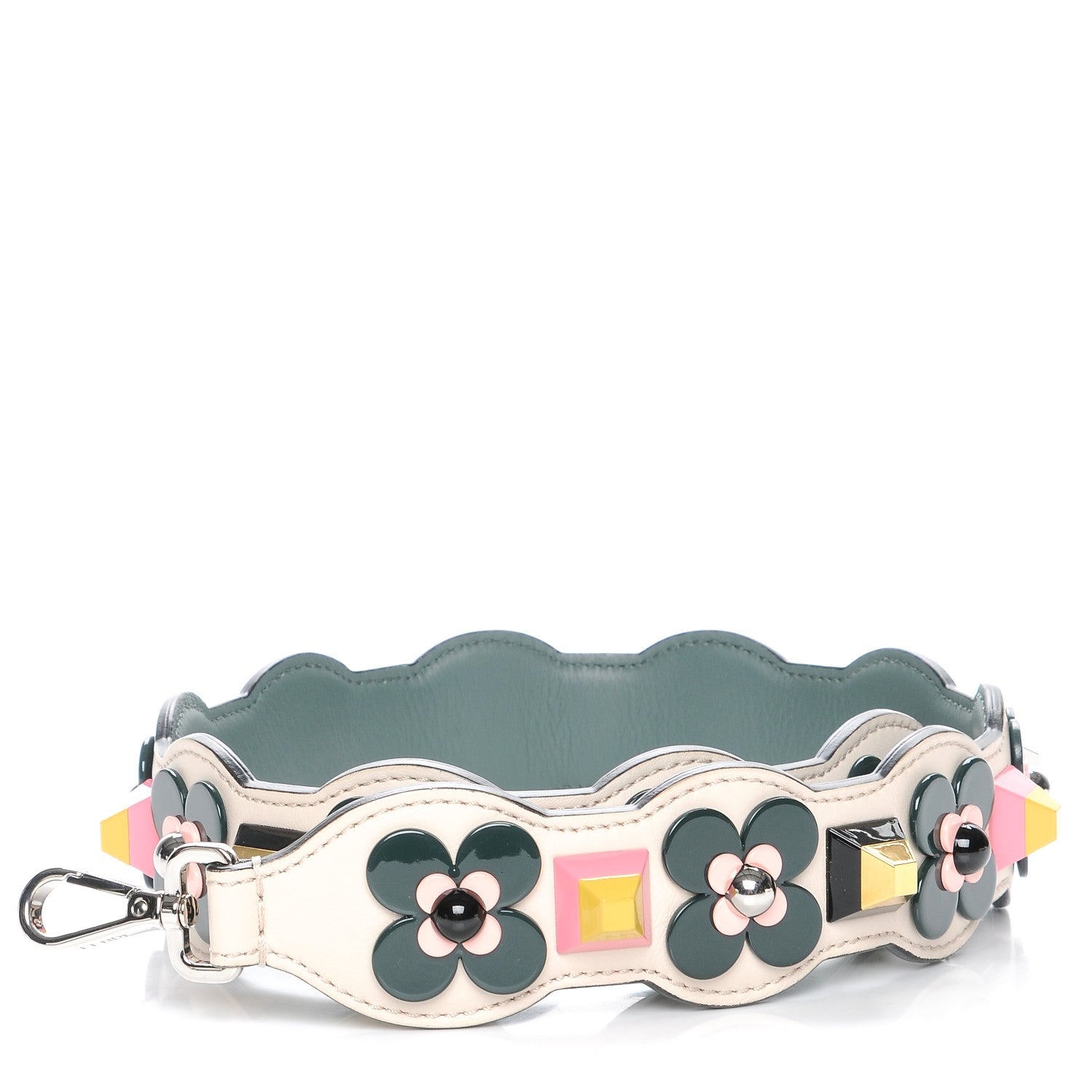 Fendi Vitello Dolce Plexiglass Flowerland Studded Strap You Camelia Multicolor 1 of 5