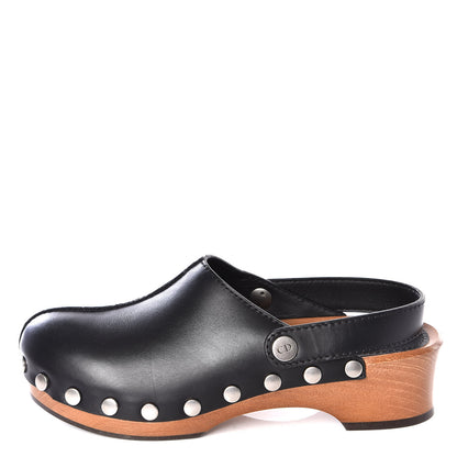 Christian Dior Calfskin Diorquake 20mm Slingback Clogs 36 Black 1 of 11