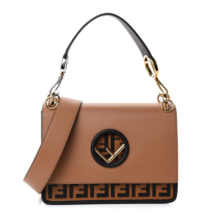 Fendi Vitello Century F is Fendi FF Embossed Kan I Shoulder Bag Orzo Tobacco 1 of 11
