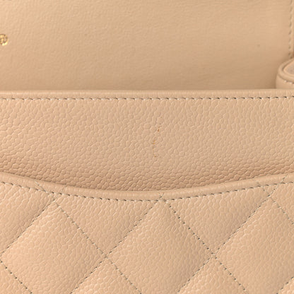 Chanel Caviar Quilted Jumbo Double Flap Beige Clair 15 of 19