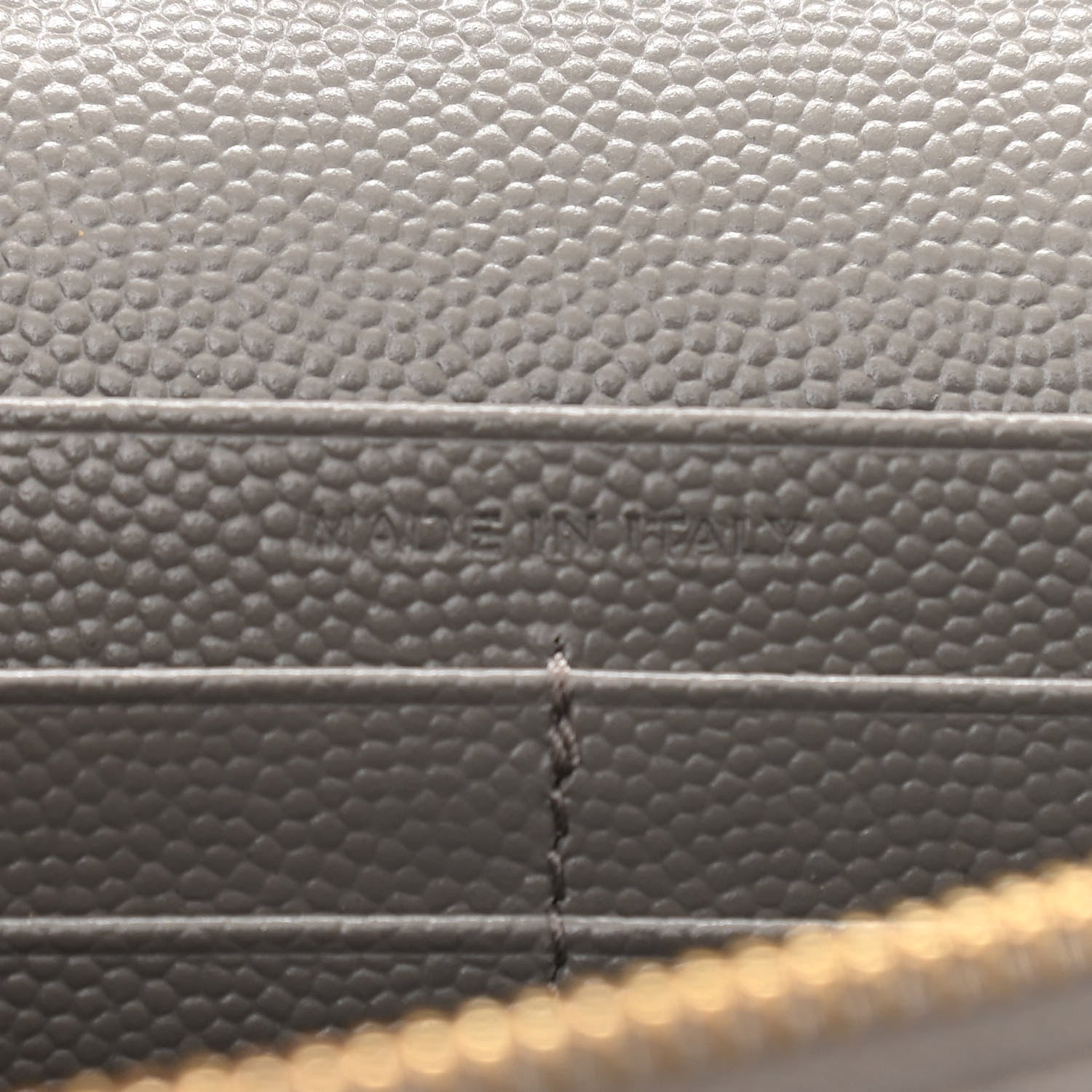 Saint Laurent Grain De Poudre Matelasse Chevron Monogram Chain Wallet Oyster Grey 7 of 13