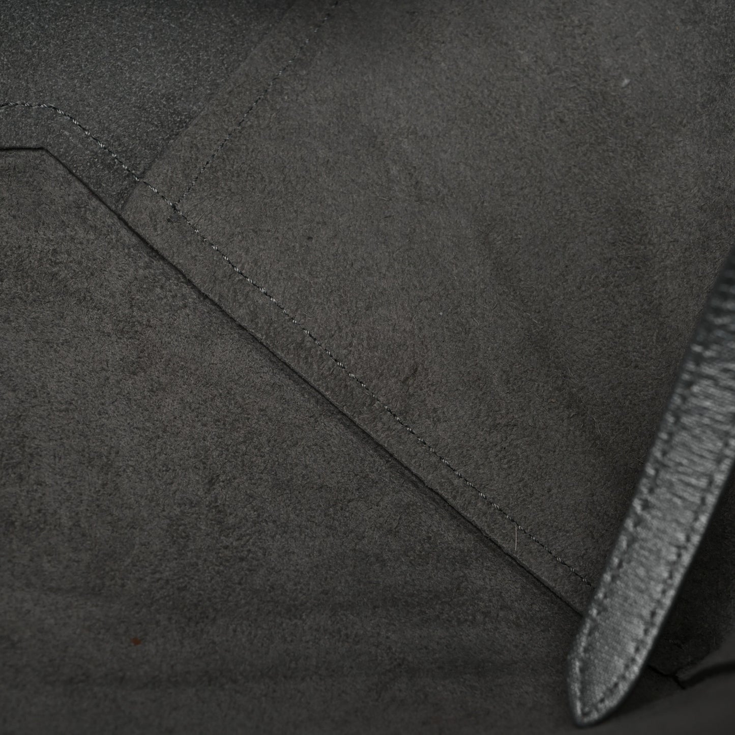Metallic Grained Calfskin Horizontal Cabas Phantom Silver