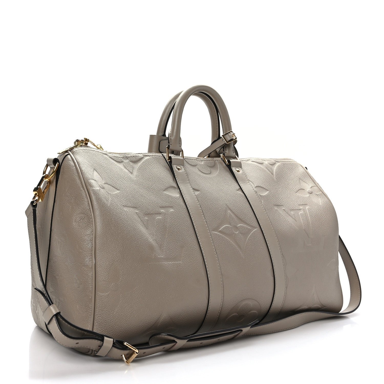 Louis Vuitton Empreinte Monogram Giant Keepall Bandouliere 45 Tourterelle Tourterelle 3 of 12