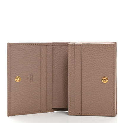 Gucci Pebbled Calfskin GG Marmont Card Case Porcelain Rose 5 of 9