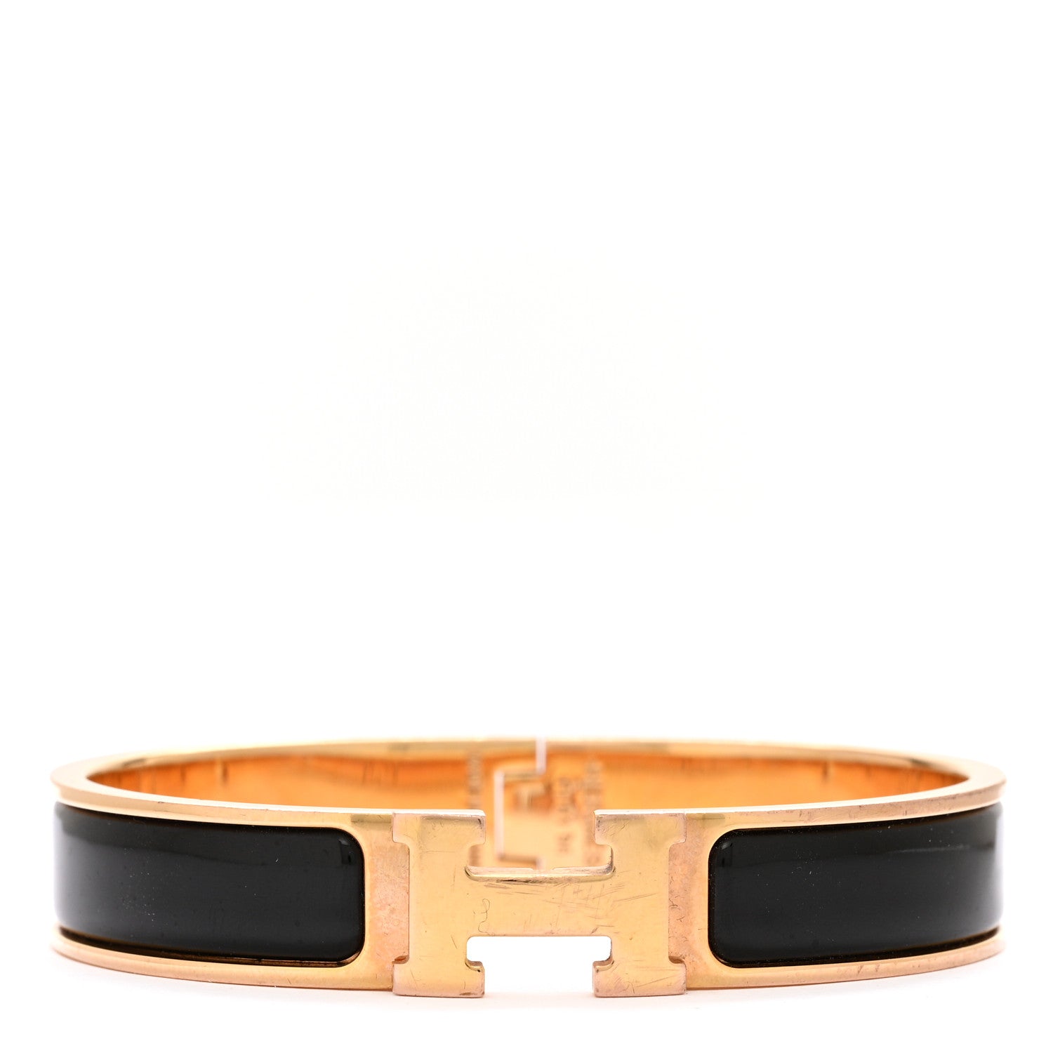 Hermes Enamel Narrow Clic Clac H Bracelet PM Black 1 of 6