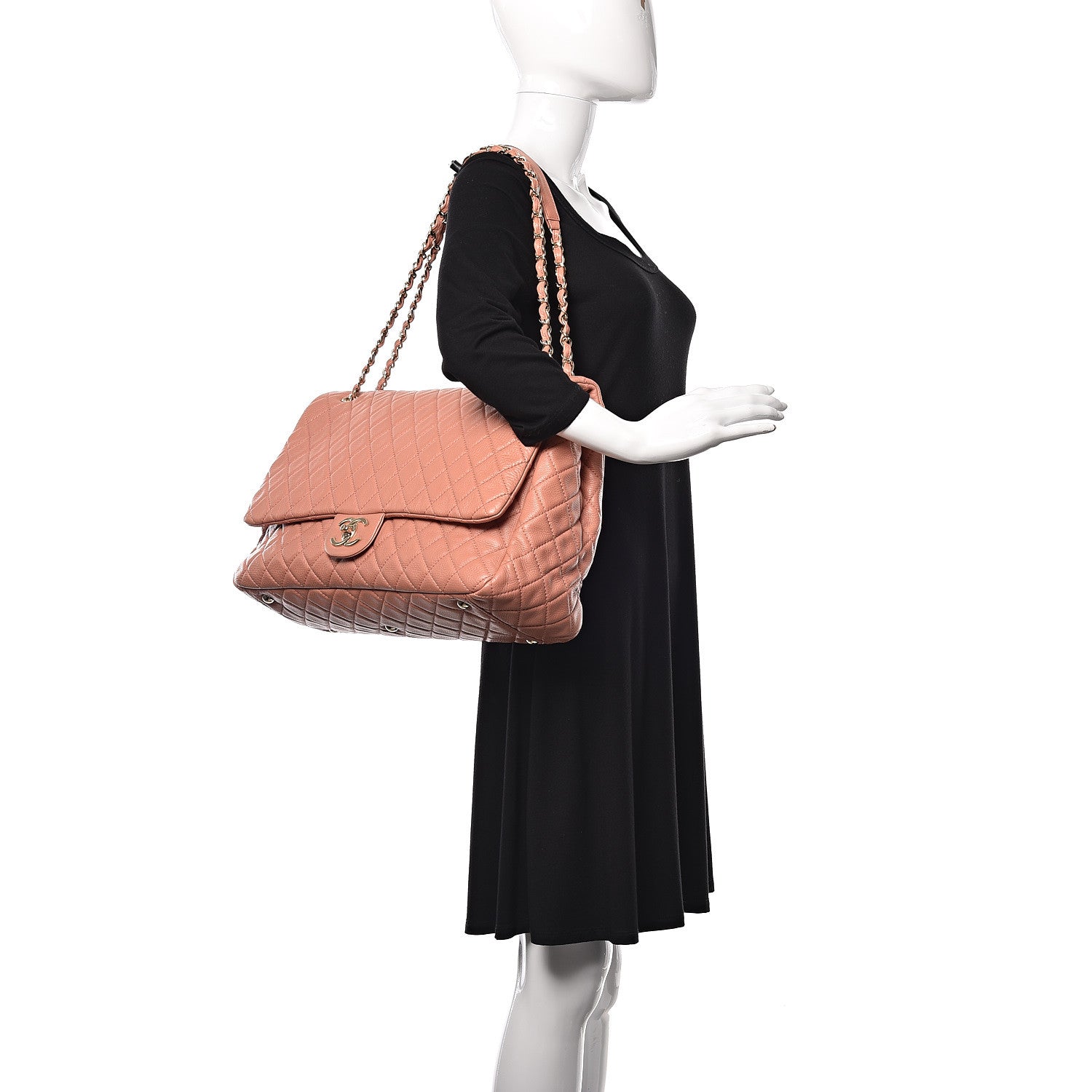Chanel Calfskin Quilted XXL Travel Flap Bag Pink 2 of 9