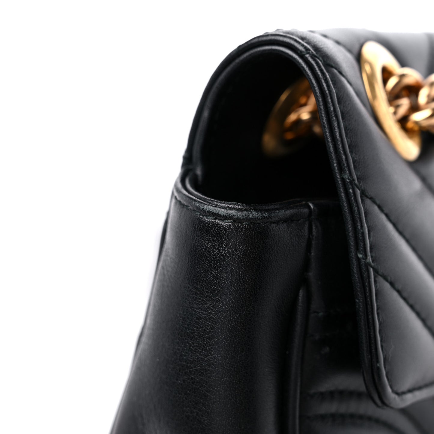 Calfskin Matelasse Mini GG Marmont Shoulder Bag Black