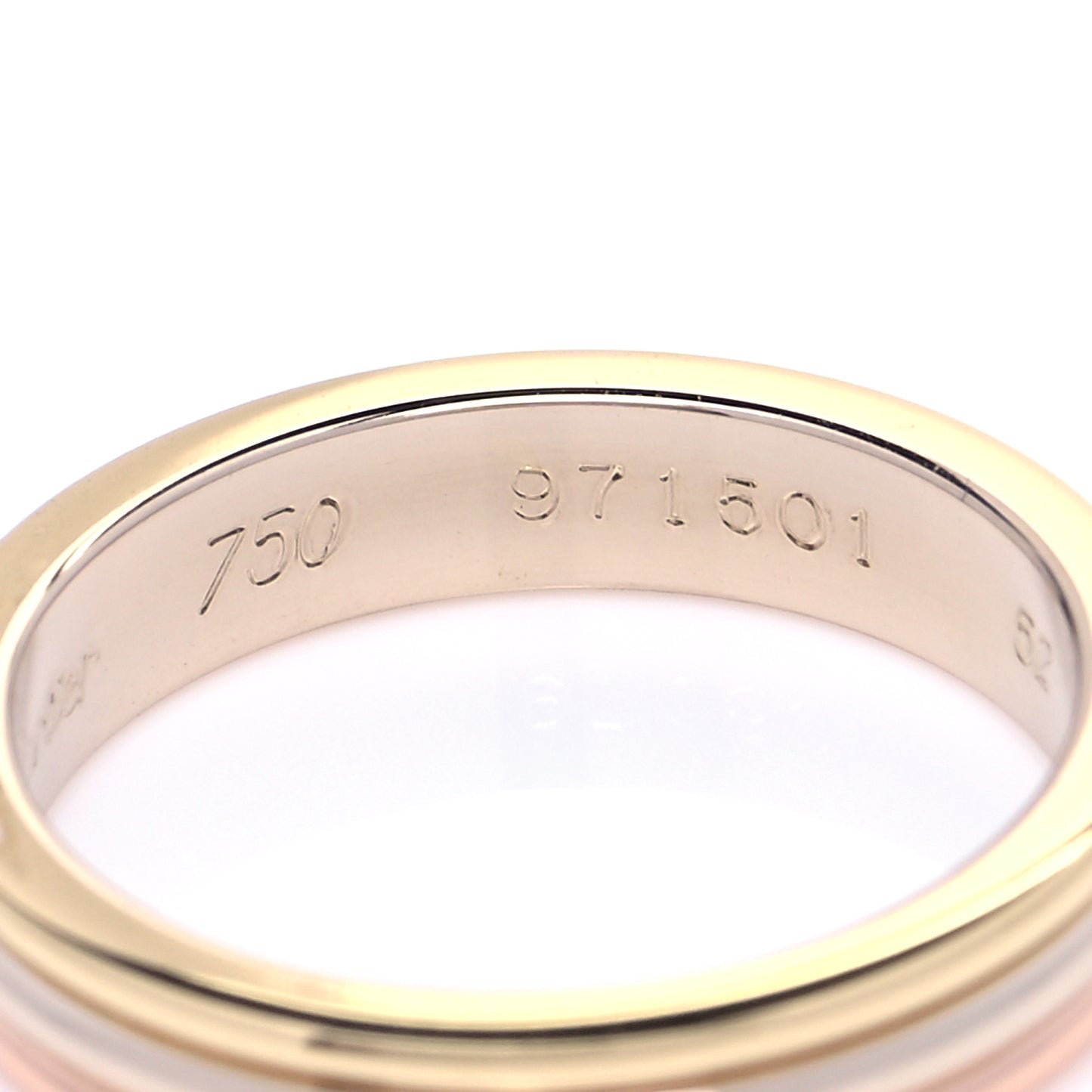 18K Pink White Yellow Gold 3.5mm Trinity Wedding Band Ring 52 6