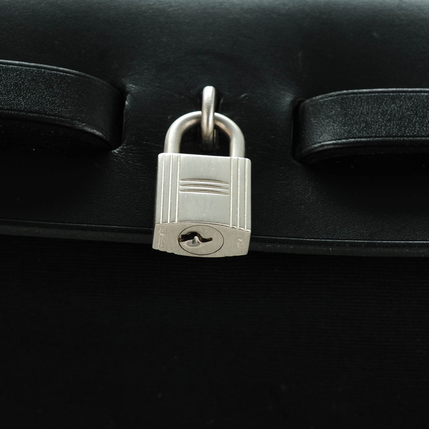 Hermes Toile Vache Calfskin Herbag 39 MM Black 4 of 12