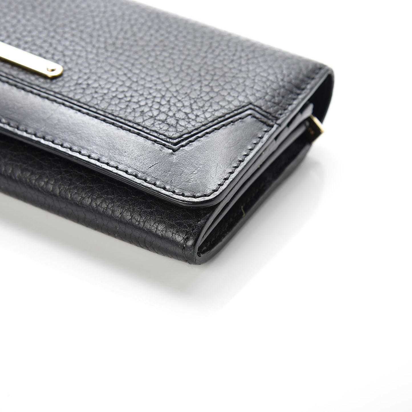 Grain Calfskin Continental Wallet Black