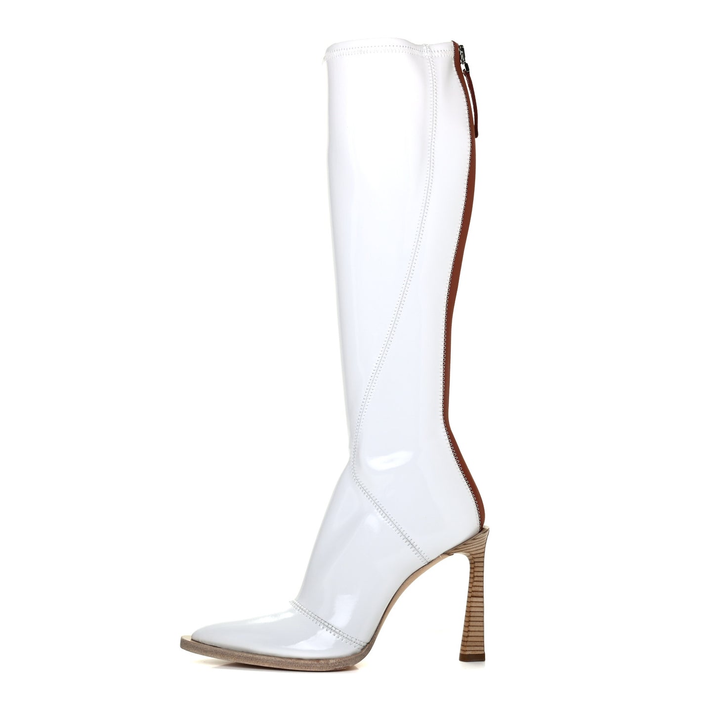 Glossy Neoprene FFrame Boots 36 White