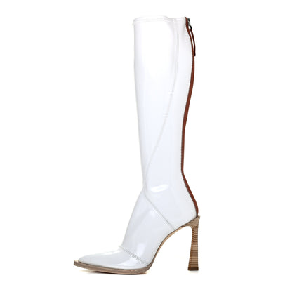 Fendi Glossy Neoprene FFrame Boots 36 White 1 of 11