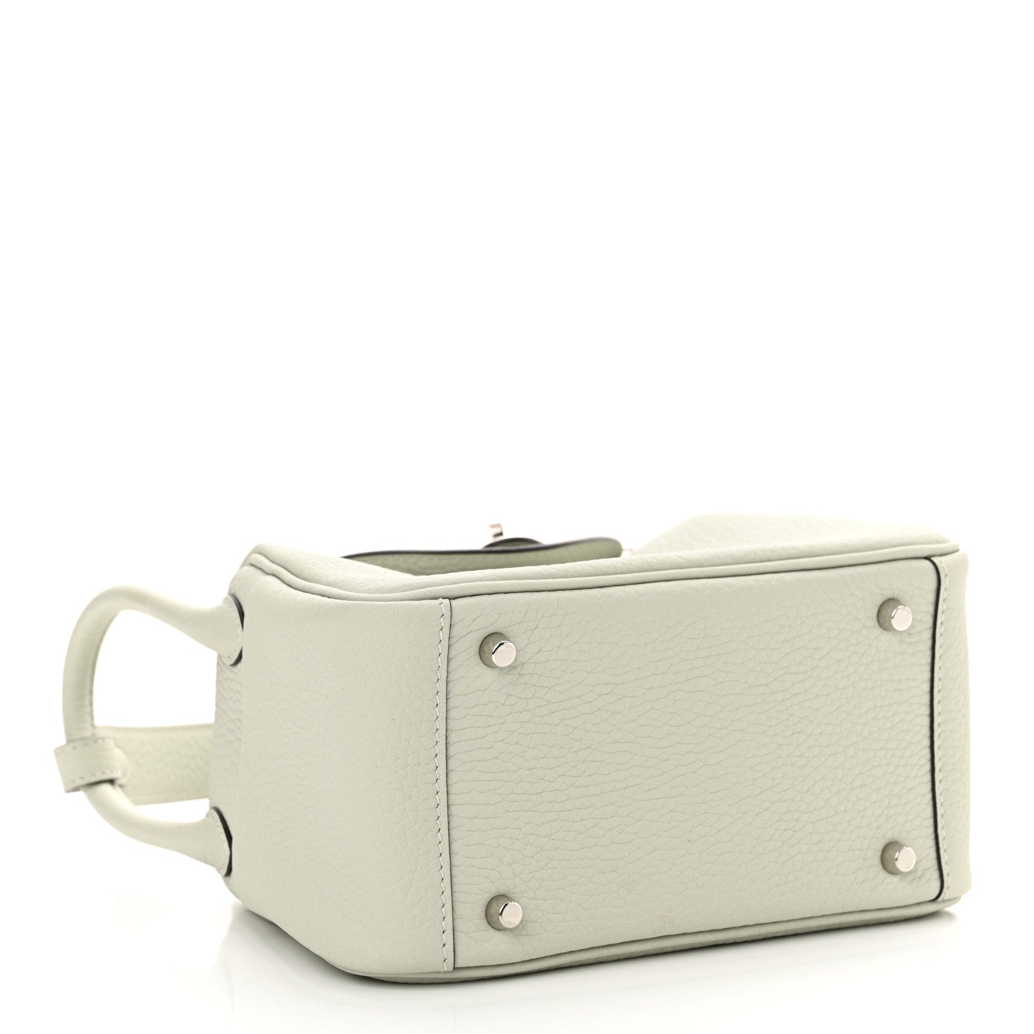 Hermes Taurillon Clemence Mini Lindy 20 Gris Neve 4 of 11