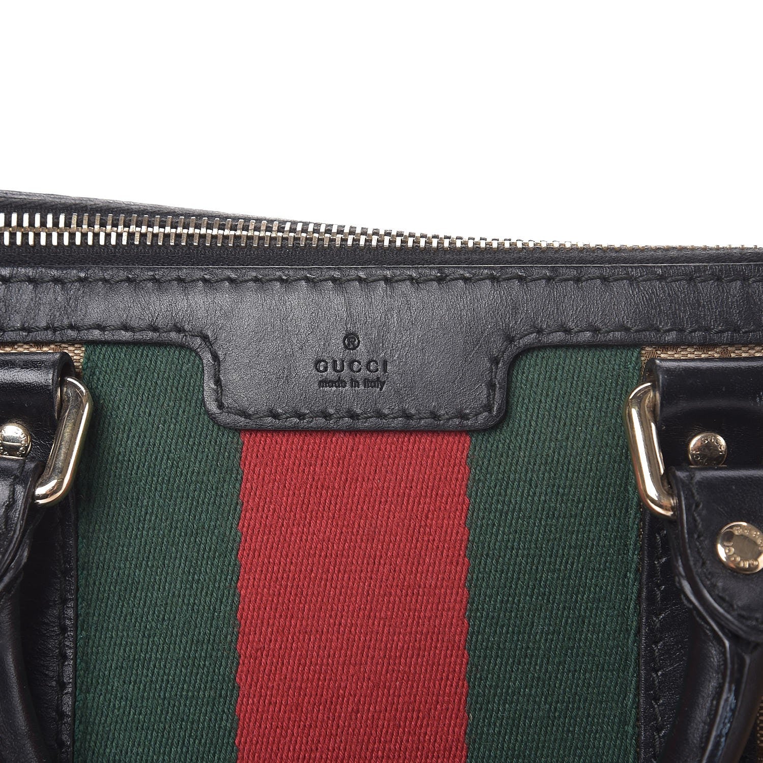 Gucci Monogram Vintage Web Medium Boston Black 24 of 24