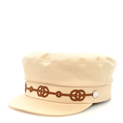 Hermes Double Linen Twill Casquette Cabourg Cliquetis Cap 57 White Creme 1 of 8