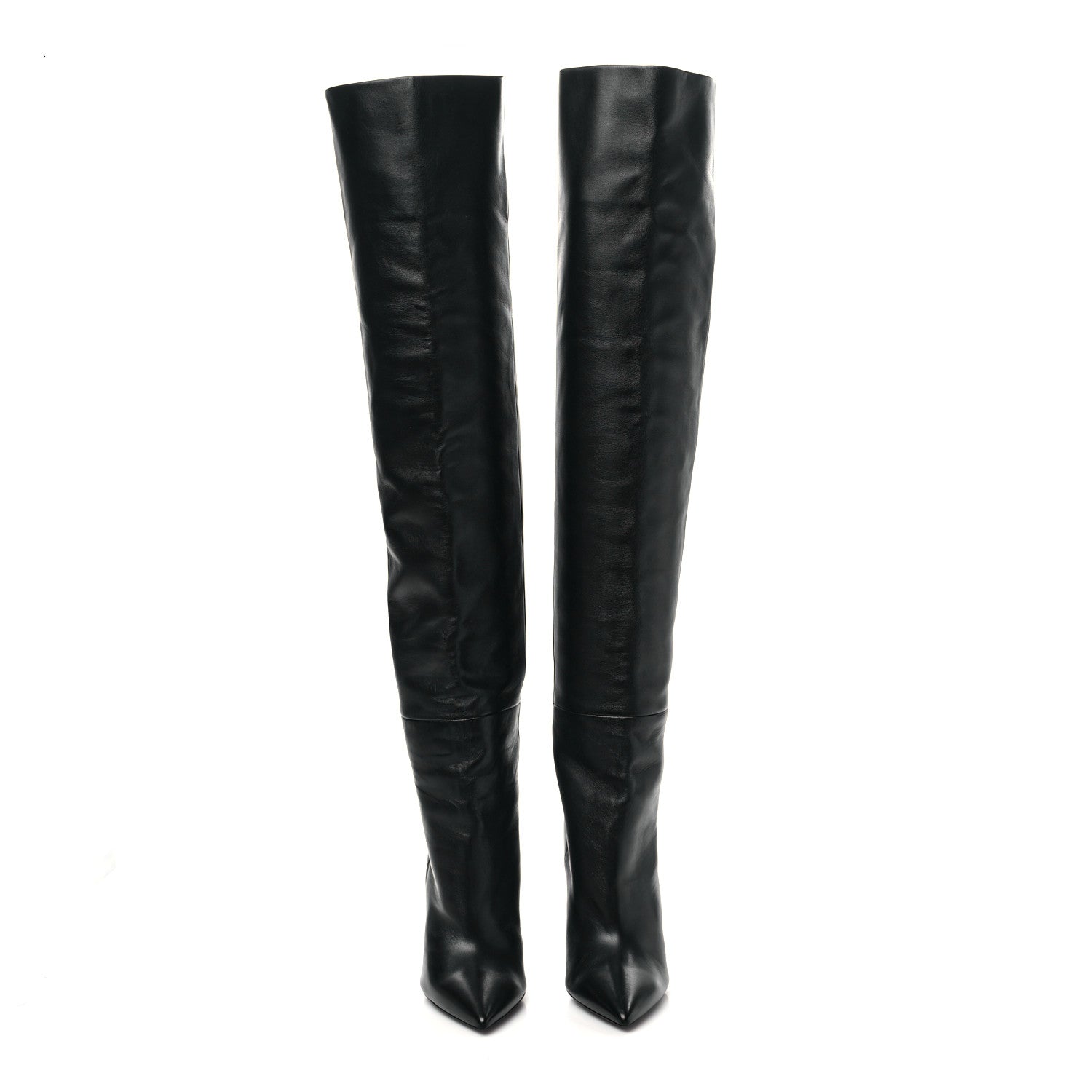 Saint Laurent Calfskin Niki 105 Thigh High Boots 37.5 Black 2 of 7