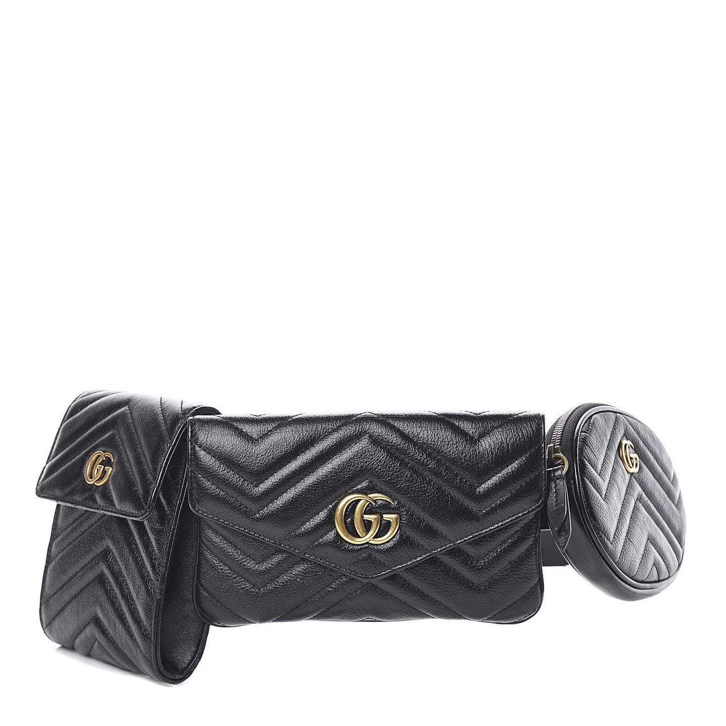 Calfskin Matelasse GG Marmont 2.0 Multi Belt Bag 85 34 Black