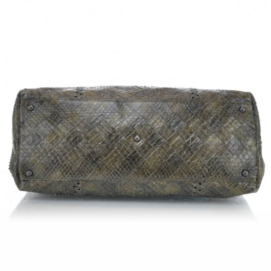 Woven Python Large Tote Cigar
