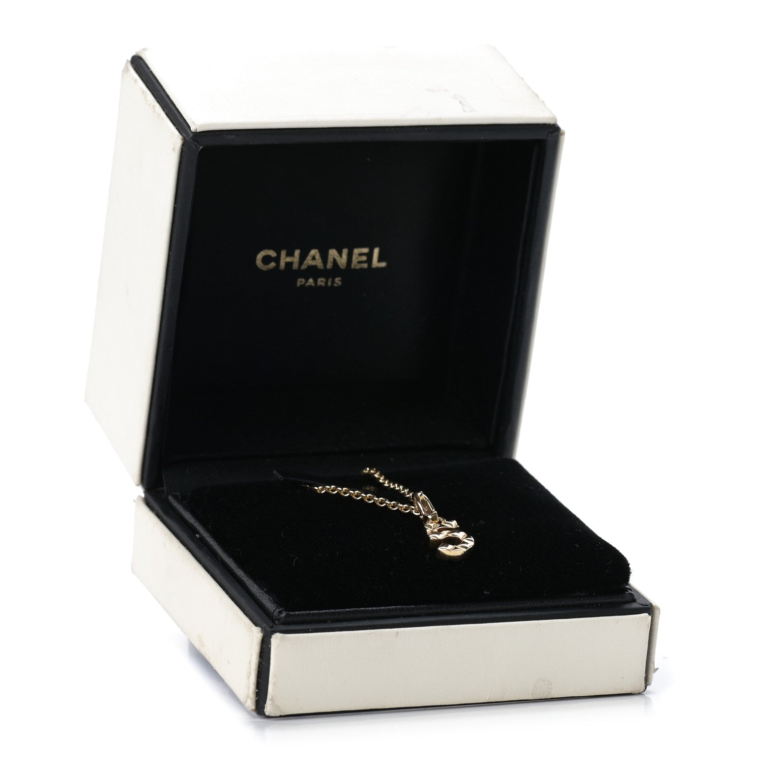 Chanel 18K Yellow Gold Quilted No.5 Charm Pendant Necklace 7 of 7