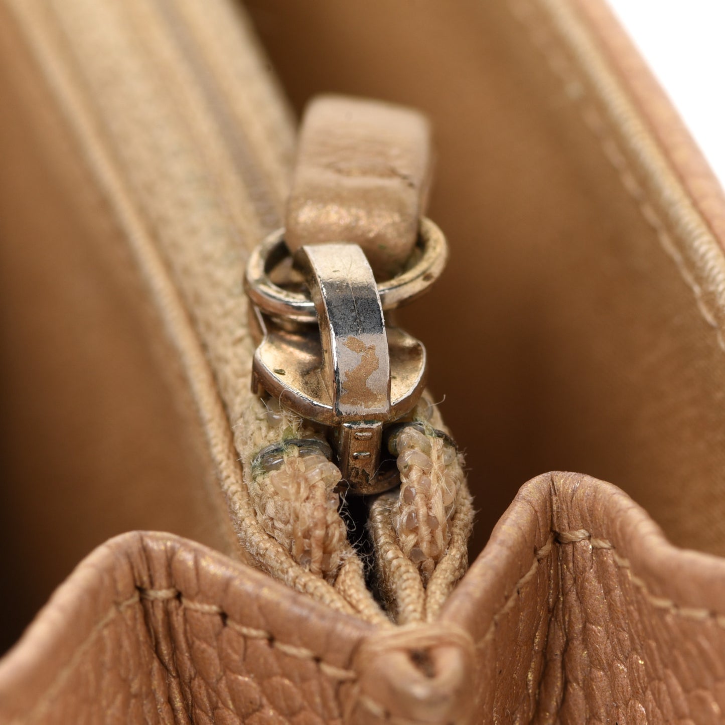 Pearly Caviar Quilted Small Flap Wallet Gold