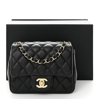 Chanel Lambskin Quilted Mini Square Flap Black 11 of 11