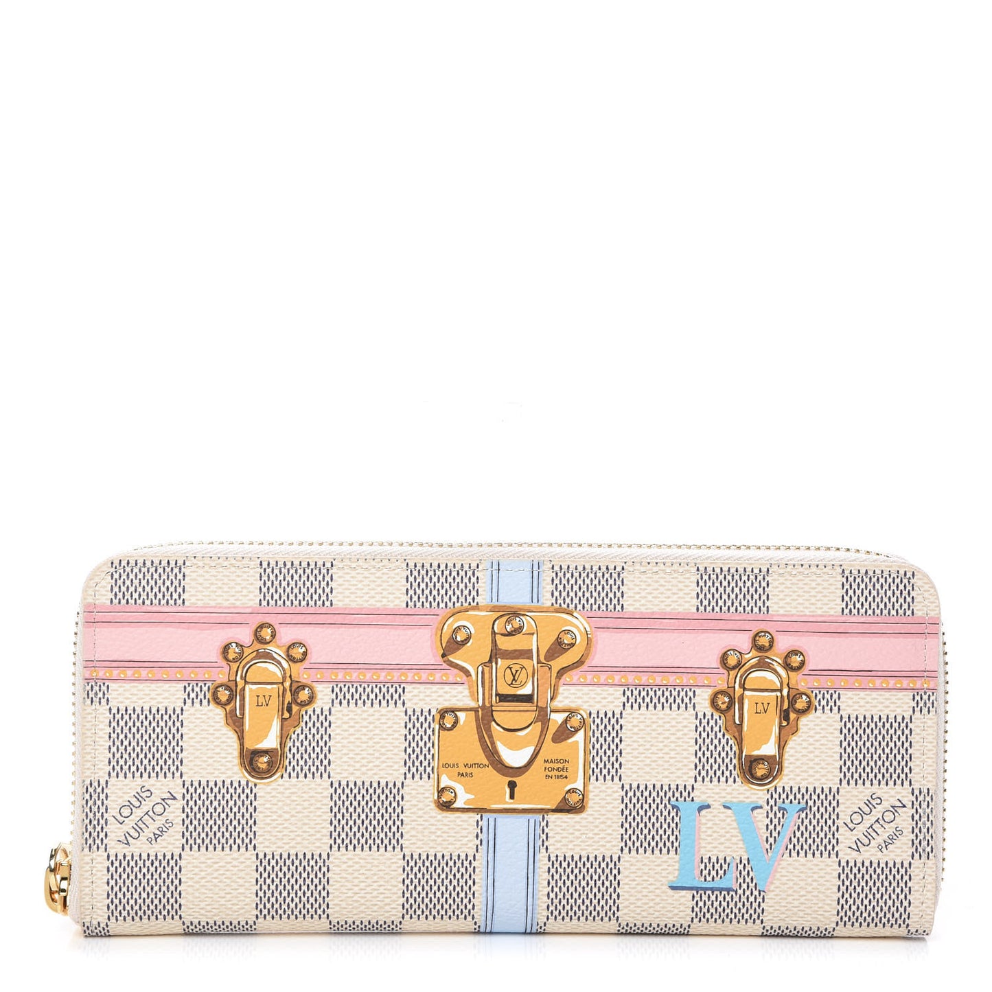 Damier Azur Summer Trunks Clemence Wallet