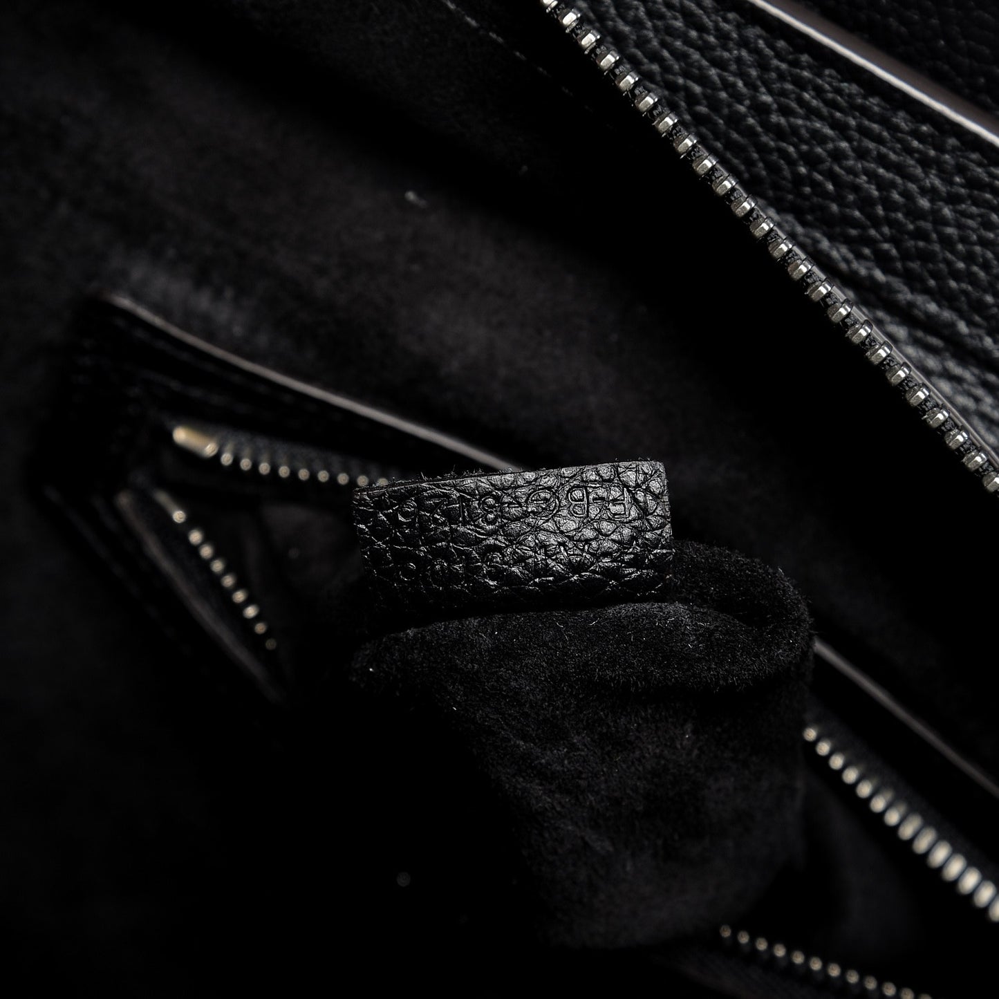 Drummed Calfskin Micro Luggage Black