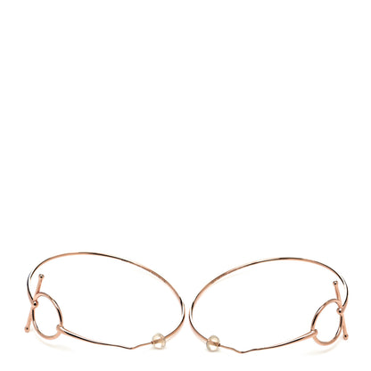 Hermes 18K Rose Gold Filet D'Or Hoop Earrings 3 of 4