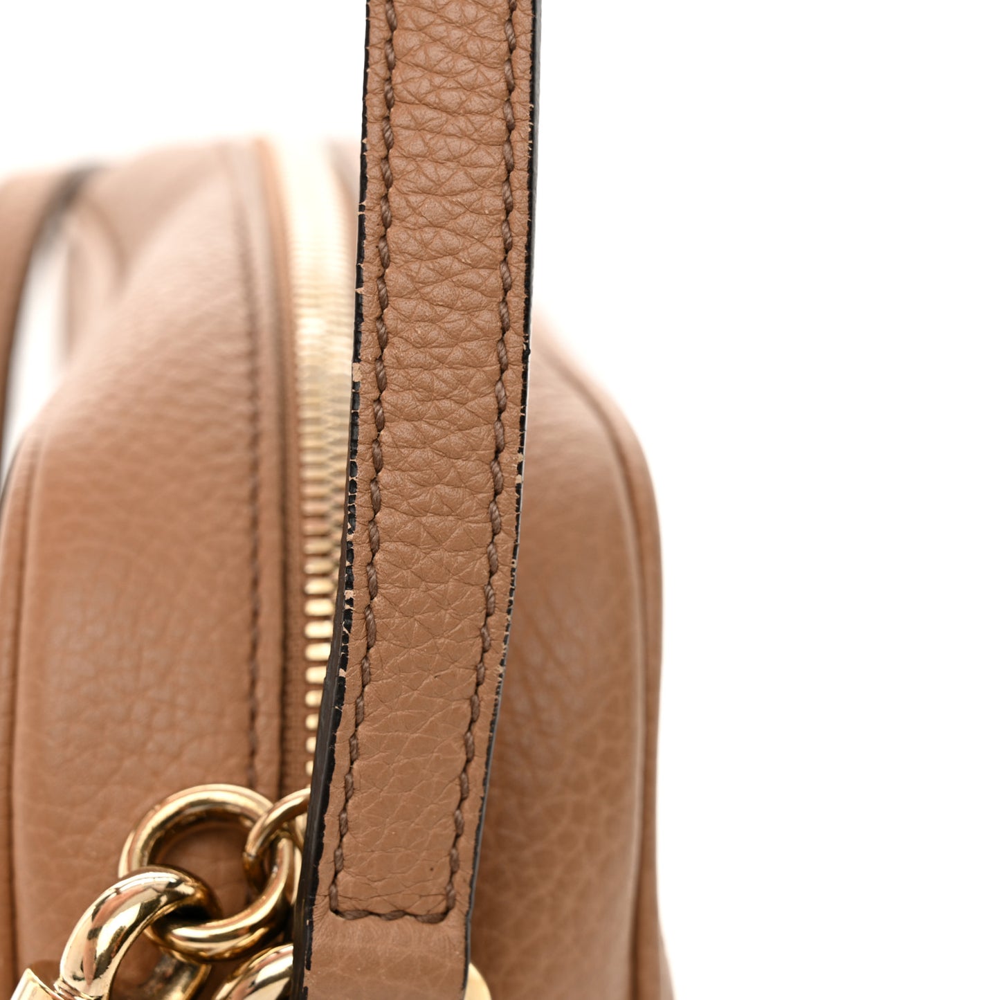Pebbled Calfskin Small Soho Disco Bag Rose Beige