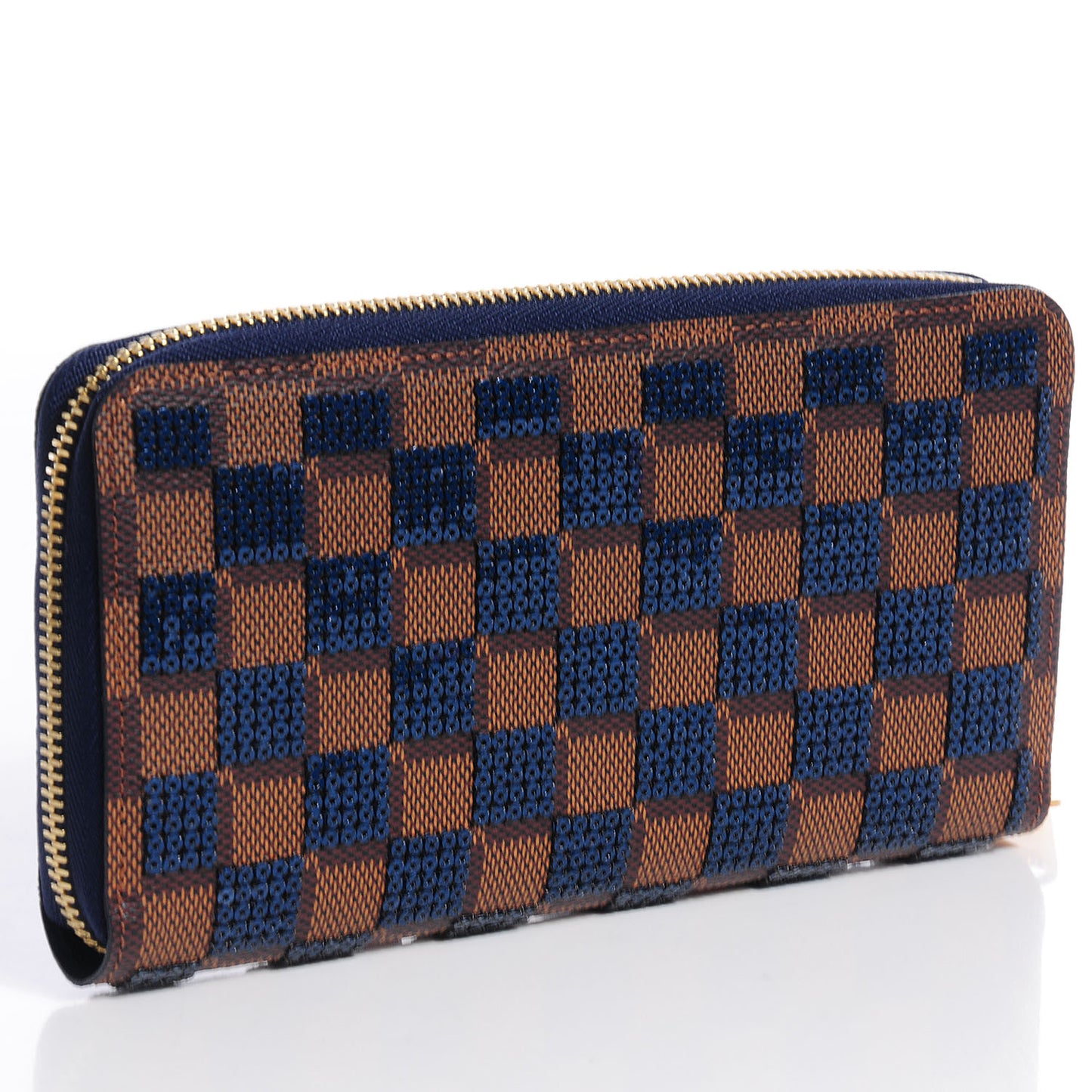 Damier Paillettes Zippy Wallet Blue