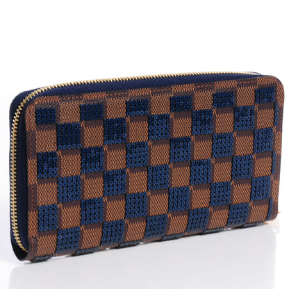 Louis Vuitton Damier Paillettes Zippy Wallet Blue 3 of 9