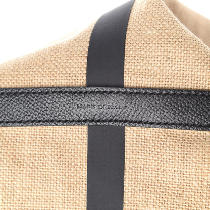 Burberry Raffia Logo Print Medium The Giant Reversible Tote Black 7 of 10
