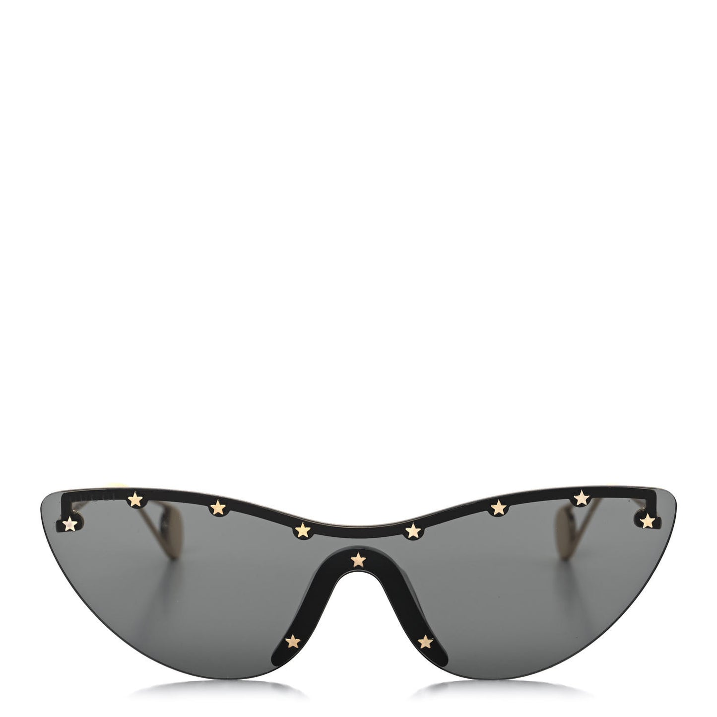 Metal Rimless Star Studded 90mm Cat Eye GG0666S Sunglasses Black Gold