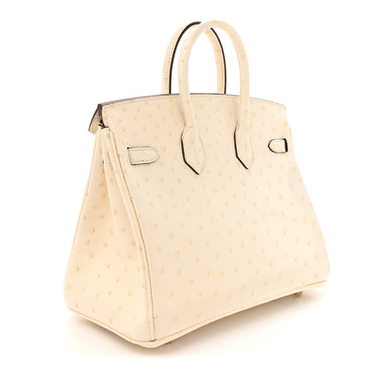 Hermes Ostrich Birkin 25 Nata 3 of 12