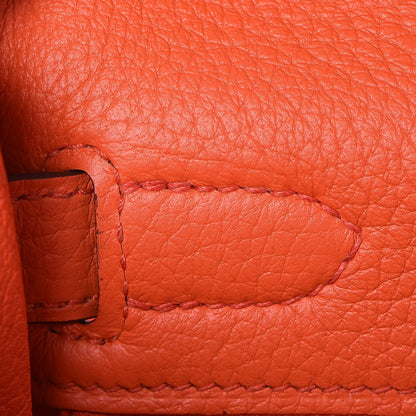 Hermes Taurillon Clemence Kelly Retourne 28 Orange Poppy 10 of 34